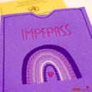 Impfpasshülle aus Wollfilz bestickt mit Regenbogen -sofort lieferbar-